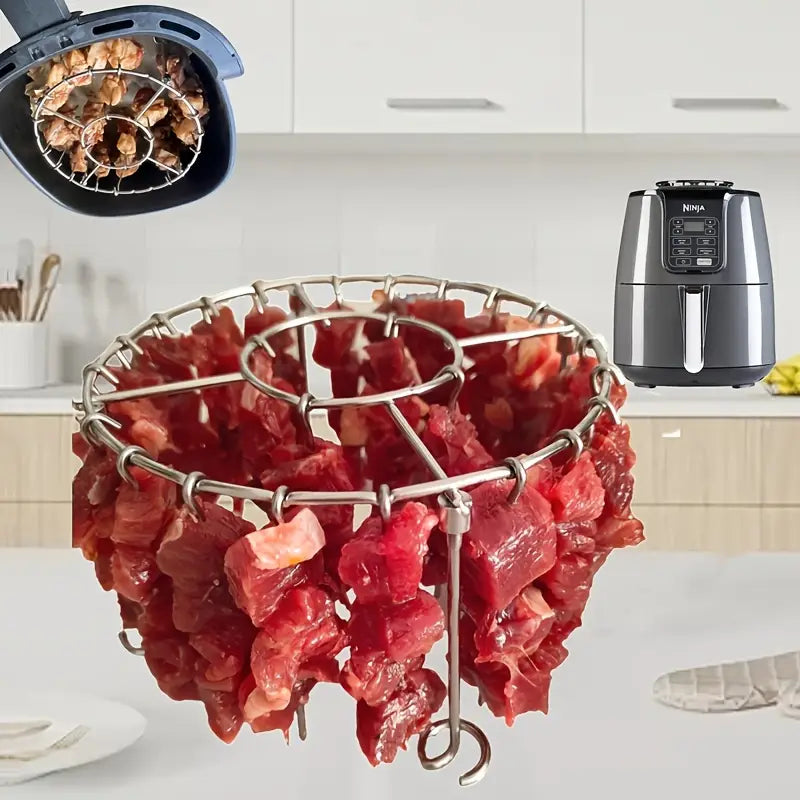 🍢🍖🍗304 rozsdamentes acél grill 24 nyársal légsütő sütőhöz