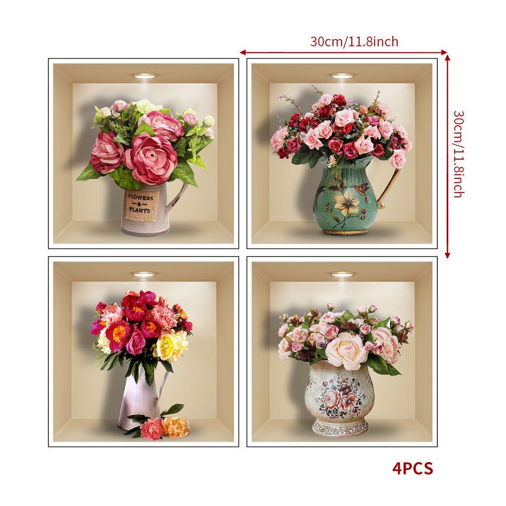 【4 darab】💐3D hatású cserepes növény matricák