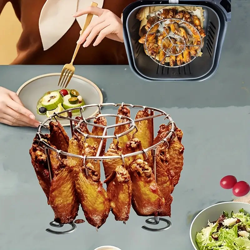 🍢🍖🍗304 rozsdamentes acél grill 24 nyársal légsütő sütőhöz