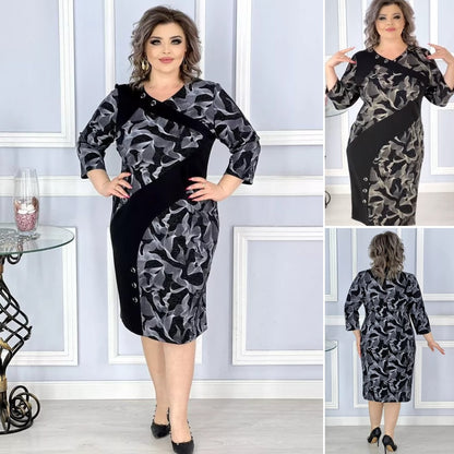 【🏆️Vânzare fierbinte】🌷 [S-5XL] 2025 Noua rochie eleganta imprimata
