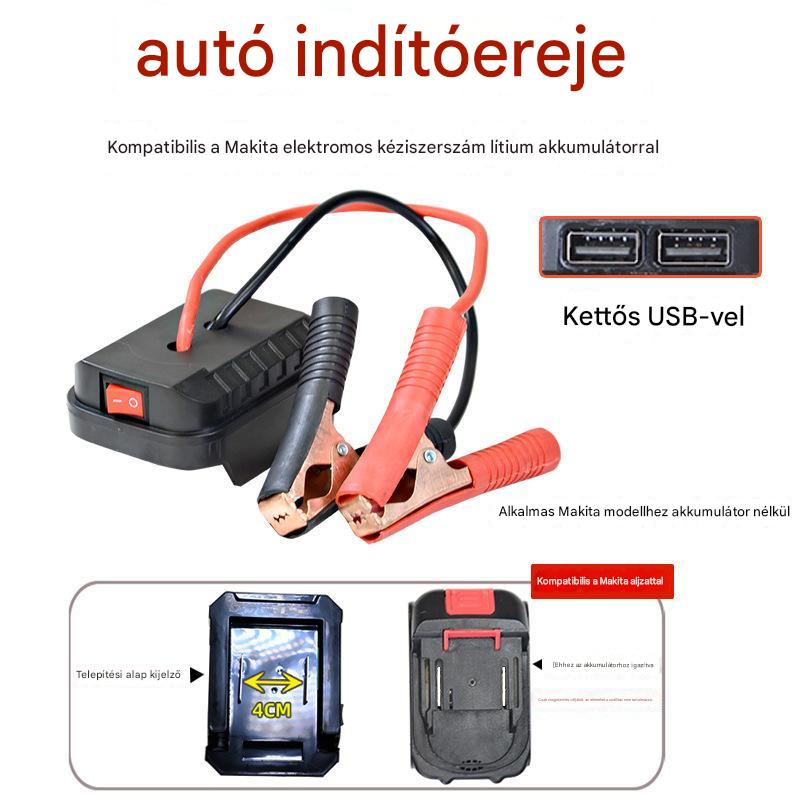 🚗🧰Többfunkciós autóakkumulátor indítási átalakító【(kettős USB interfész)】