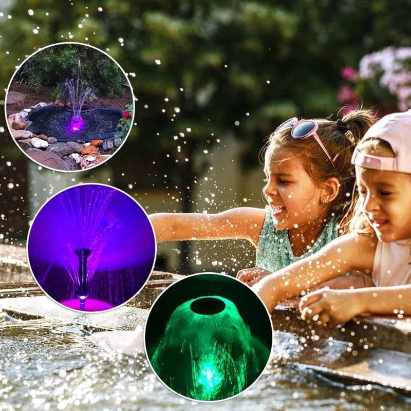 Színes LED fényű szökőkút szivattyú, EQB-600P 8W szökőkút szivattyú (30 cm alatti vízmélységre alkalmas)