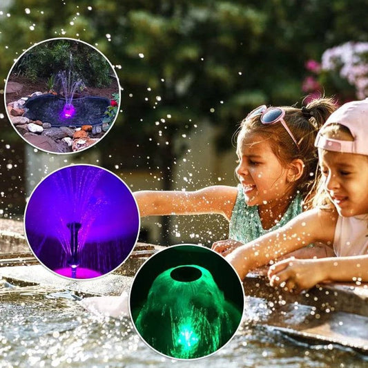 Színes LED fényű szökőkút szivattyú, EQB-600P 8W szökőkút szivattyú (30 cm alatti vízmélységre alkalmas)