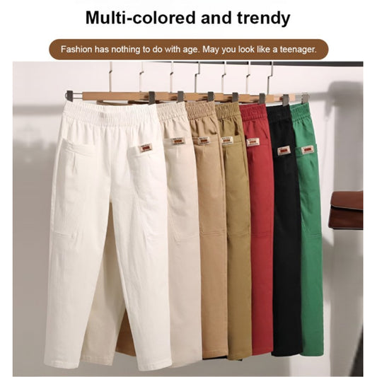 🔥【M-6XL】Női rugalmas derékú alkalmi nadrág