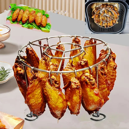 🍢🍖🍗304 rozsdamentes acél grill 24 nyársal légsütő sütőhöz