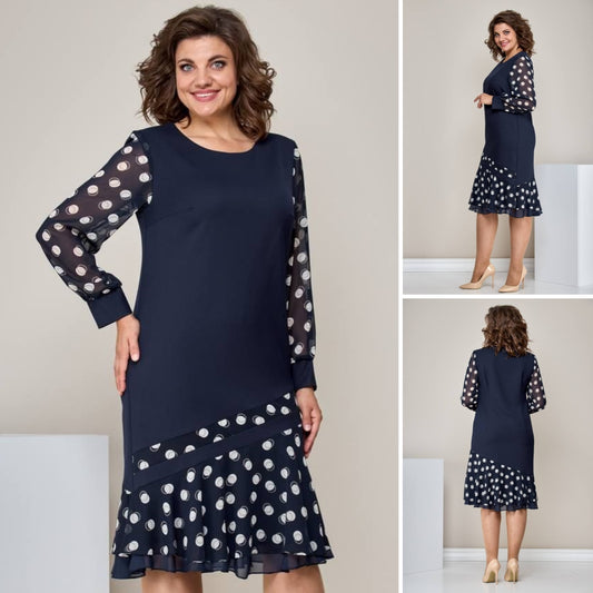 🏆legkelendőbb szoknya🥰【S-5XL】Divatos, kényelmes és elegáns sifon pontmintás ruha