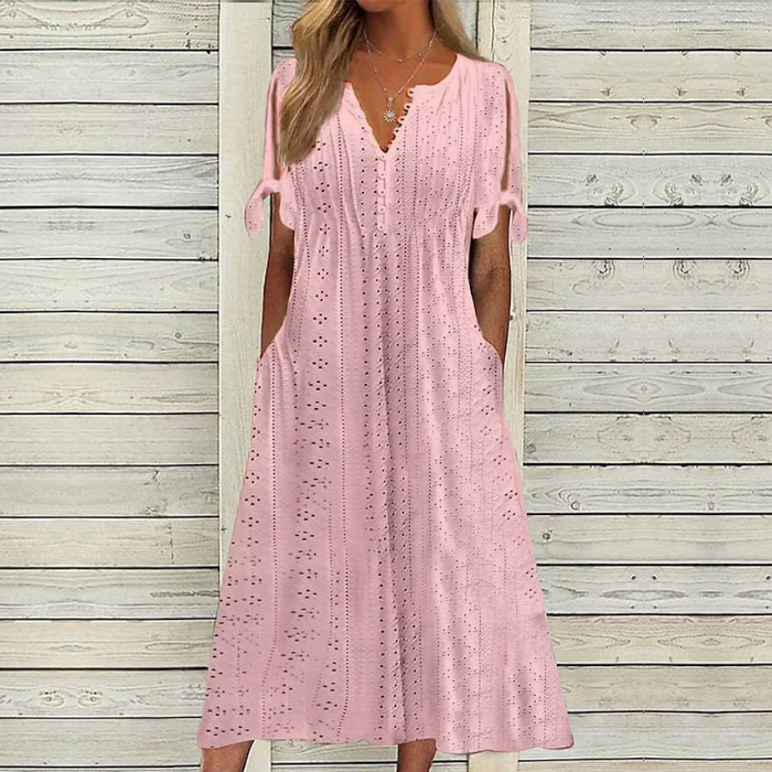 🔥🔥[S-5XL]👗Egyszerű és gyönyörű egyszínű ruha