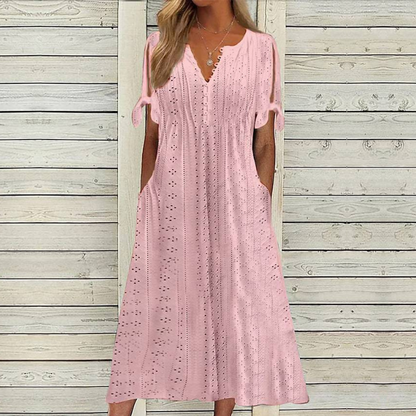 🔥🔥[S-5XL]👗Egyszerű és gyönyörű egyszínű ruha