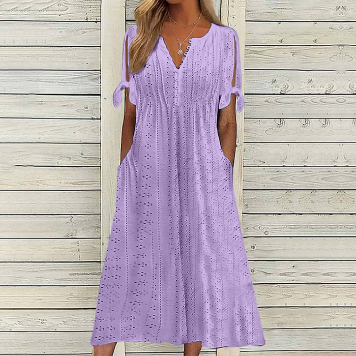 🔥🔥[S-5XL]👗Egyszerű és gyönyörű egyszínű ruha