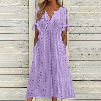 🔥🔥[S-5XL]👗Egyszerű és gyönyörű egyszínű ruha