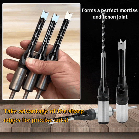 🔧🔧【4 db】 Négyzet alakú lyukfúró fához, 4 db famegmunkáló fúrószár, (Méret: 6,4 mm/8 mm/9,5 mm/12,7 mm)