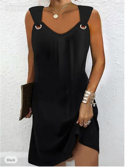 🔥🔥👗👗【Vegyél egyet, kapsz egyet ingyen】Új tavaszi és nyári ujjatlan ruha V-nyakú