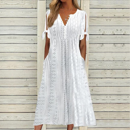 🔥🔥[S-5XL]👗Egyszerű és gyönyörű egyszínű ruha