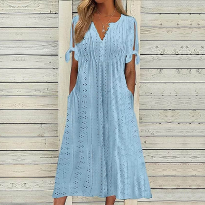 🔥🔥[S-5XL]👗Egyszerű és gyönyörű egyszínű ruha