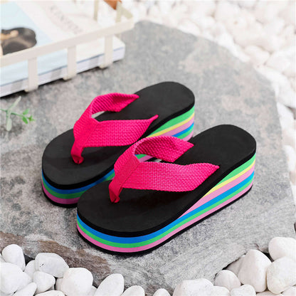 【36-41】Női nyári Rainbow vastagtalp szandál, strandpapucs