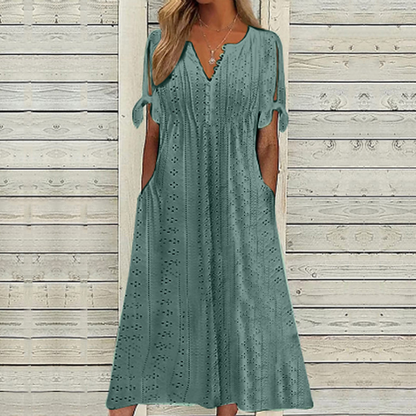 🔥🔥[S-5XL]👗Egyszerű és gyönyörű egyszínű ruha