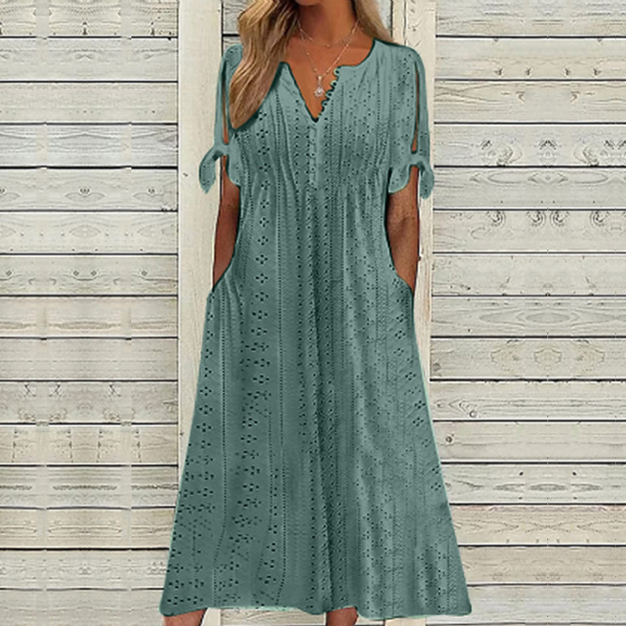 🔥🔥[S-5XL]👗Egyszerű és gyönyörű egyszínű ruha