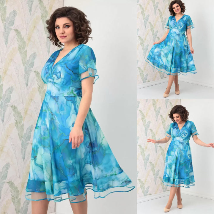 【S-5XL】 2025-es új, elegáns sifon ruha