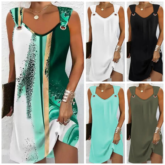 🔥🔥👗👗【Vegyél egyet, kapsz egyet ingyen】Új tavaszi és nyári ujjatlan ruha V-nyakú
