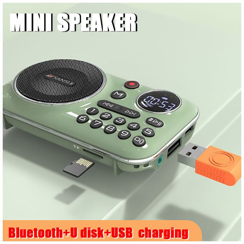 F21 Bluetooth rádió, U disk behelyezhető, hordozható zenelejátszó, fejhallgató behelyezhető, rádióhallgatás