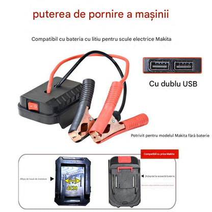 🚗🧰Többfunkciós autóakkumulátor indítási átalakító【(kettős USB interfész)】