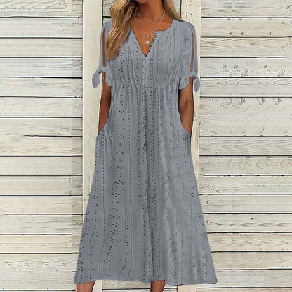🔥🔥[S-5XL]👗Egyszerű és gyönyörű egyszínű ruha