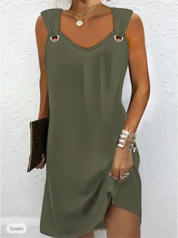 🔥🔥👗👗【Vegyél egyet, kapsz egyet ingyen】Új tavaszi és nyári ujjatlan ruha V-nyakú